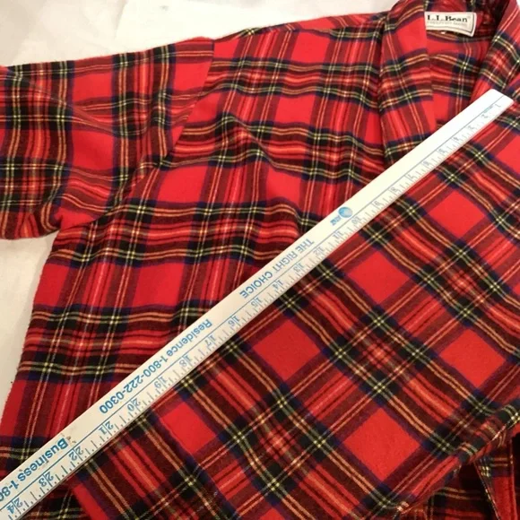 L.L. Bean Vintage Red Plaid Men’s Robe Size XL - Picture 9 of 10
